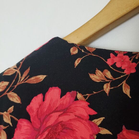 Savanna Jane Floral Boho Embroidered Mini Tunic Dress Shift Lined Womens L Tie - Picture 7 of 8